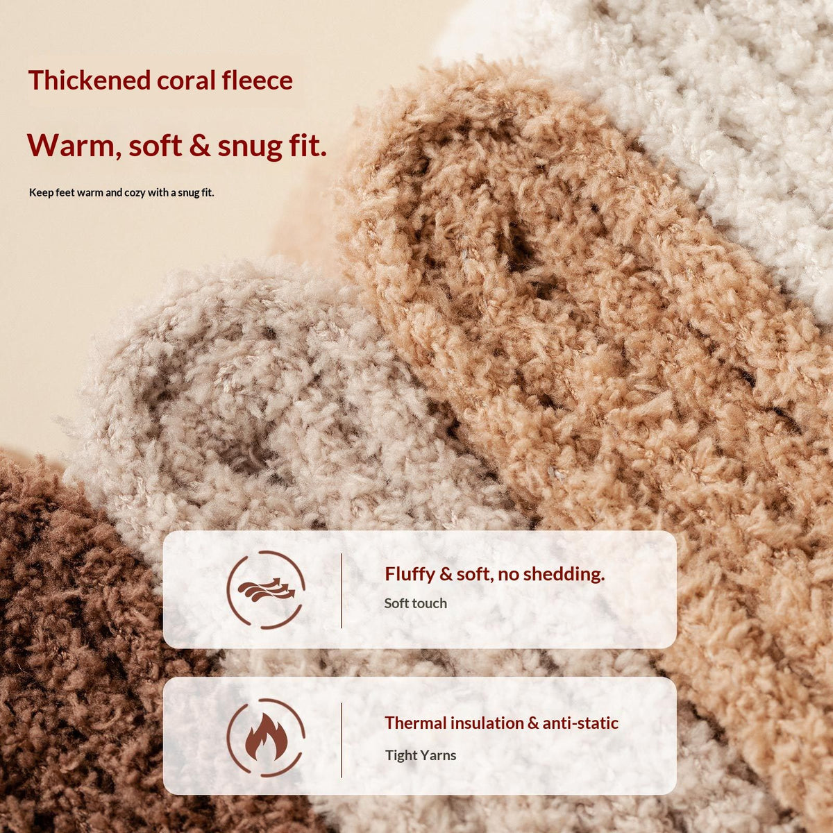 7Pairs Fuzzy Soft Cozy Comfortable Socks for Women, Casual Sleep Comfy Socks, Perfect Warm Winter Gifts for Women