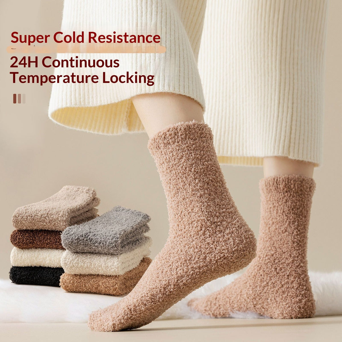 7Pairs Fuzzy Soft Cozy Comfortable Socks for Women, Casual Sleep Comfy Socks, Perfect Warm Winter Gifts for Women