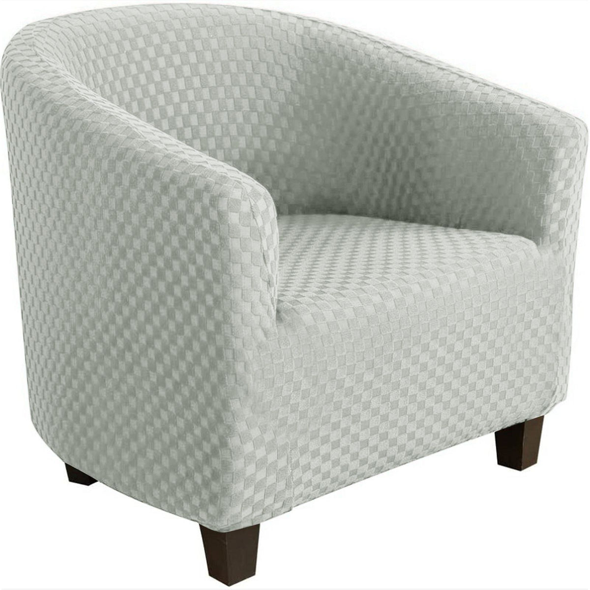 Chair cover, telescopic bucket chair cover, jacquard chair cover, circular sofa cover, armchair sofa cover, living room detachable furniture protector（ivory white）