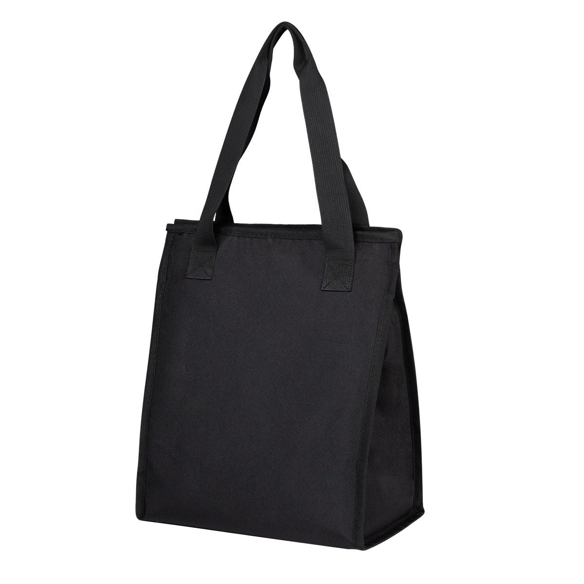 Black Lunch Bag for Men - Lunch Bag with Zipper Tote Bag for Women Simple Lunch Box Reusable Insulated (Black small）