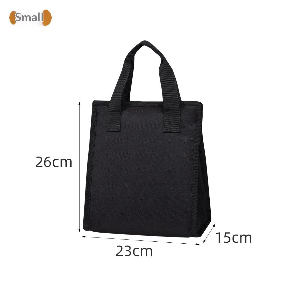 Black Lunch Bag for Men - Lunch Bag with Zipper Tote Bag for Women Simple Lunch Box Reusable Insulated (Black small）