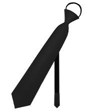 Black Tie for Women Girls Pre-Tied Womens Tie with Metal Chain Accessories Adjustable Necktie for School Shirt