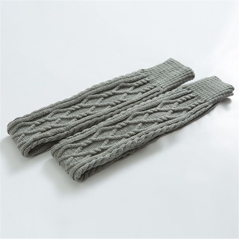 Women's Cable Knit Thigh High Boot Socks Extra Long Winter Stockings Leg Warmers, Boot Stocking Socks Knee High Leg Warmers (gray)