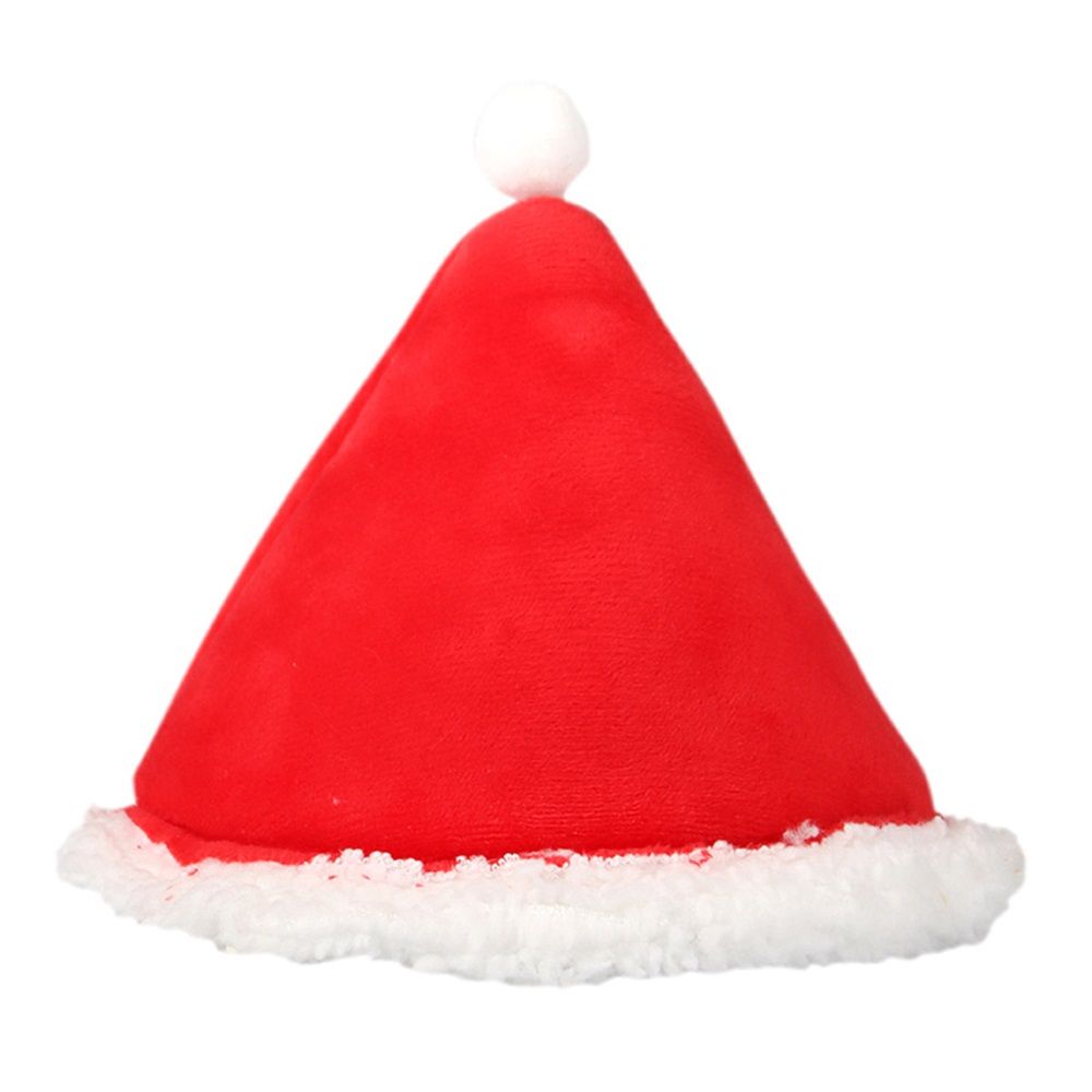 Cat Bed Christmas Hat Cat Tent House Self-Warming Comfortable Triangle Pet Xmas Dog Cave in Winter (Red)