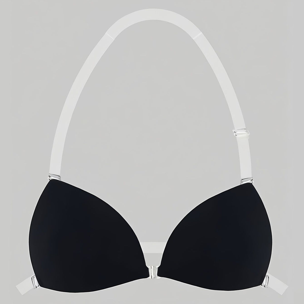 1pc Triangle Cup Self-Adhesive Push-Up Bra, Deep V-Neck Front Closure with Silicone Pads for Bikinis & Strapless Gowns D Apricot