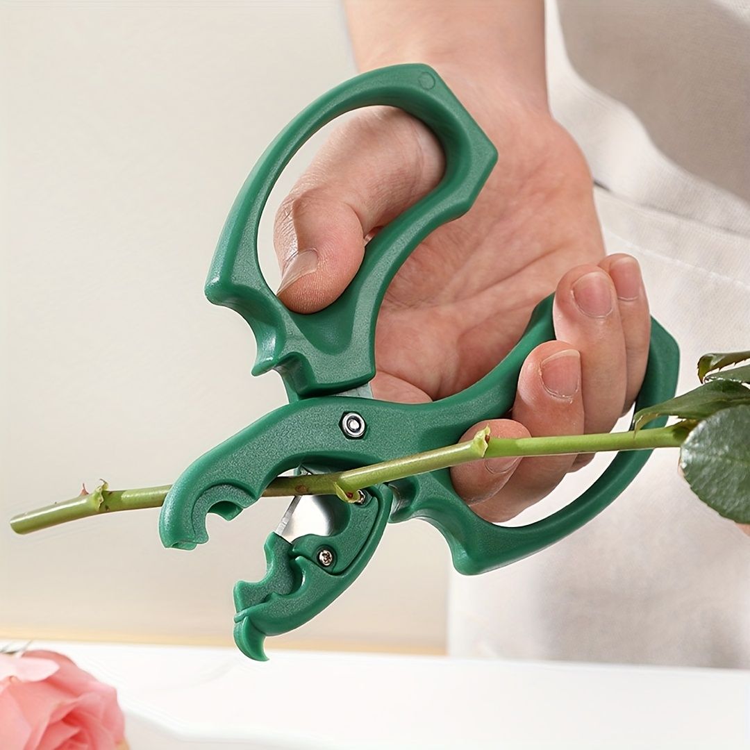 1pc Floral Scissors, 2-in-1 Flower Branch Pruning Shears, Stainless Steel Gardening Shears, Rose Thorn Remover, Suitable for Florists Red