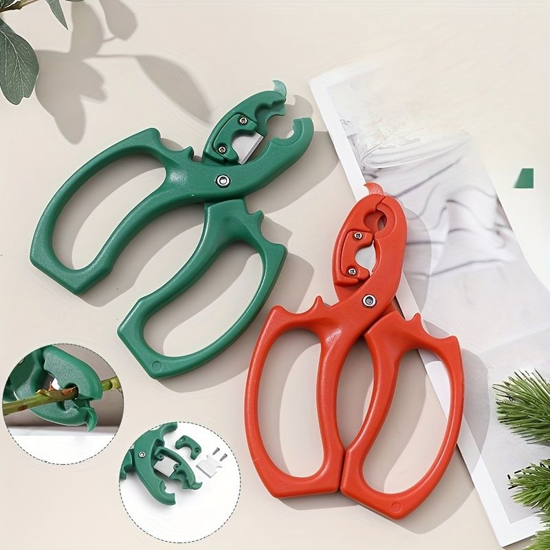 1pc Floral Scissors, 2-in-1 Flower Branch Pruning Shears, Stainless Steel Gardening Shears, Rose Thorn Remover, Suitable for Florists Red