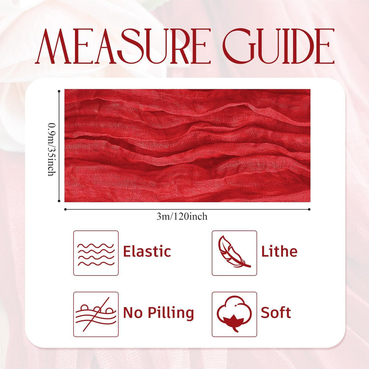 Cheesecloth Table Runner Christmas 10FT Red Boho Gauze Fall Cheese Cloth Table Runner for Party Long Rustic Sheer Table Runners for Baby Bridal Shower Wedding Easter Table