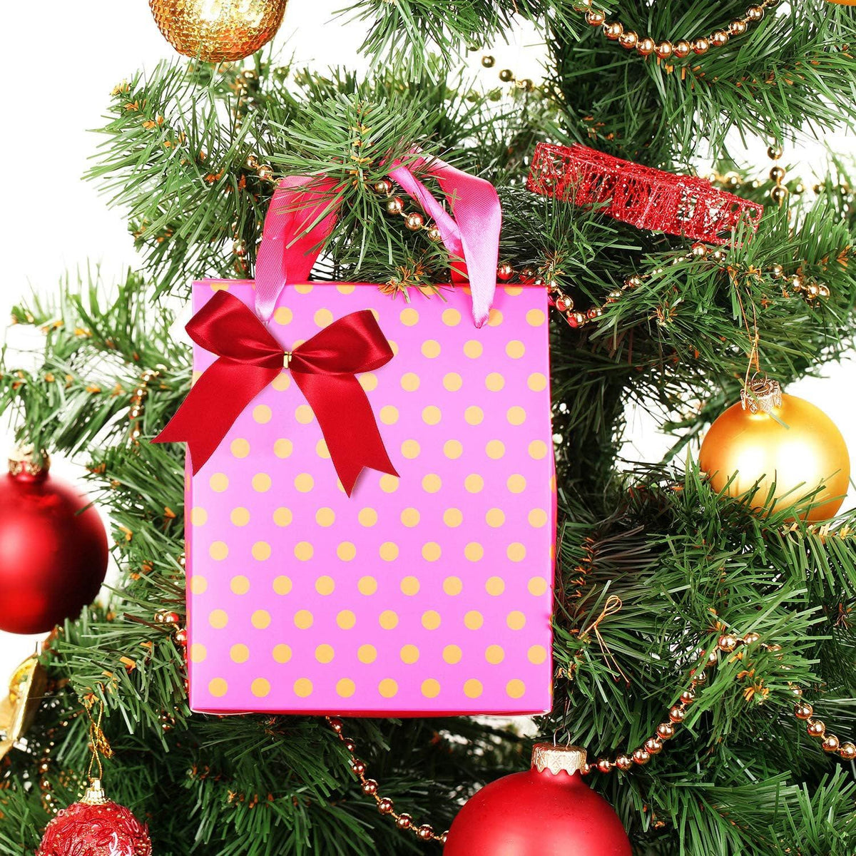 72 Pieces Christmas Red Bow Ribbon Mini Bow Tie 3'' Wreath Ribbon Bow Ornaments for Xmas Christmas Tree Garland Decoration