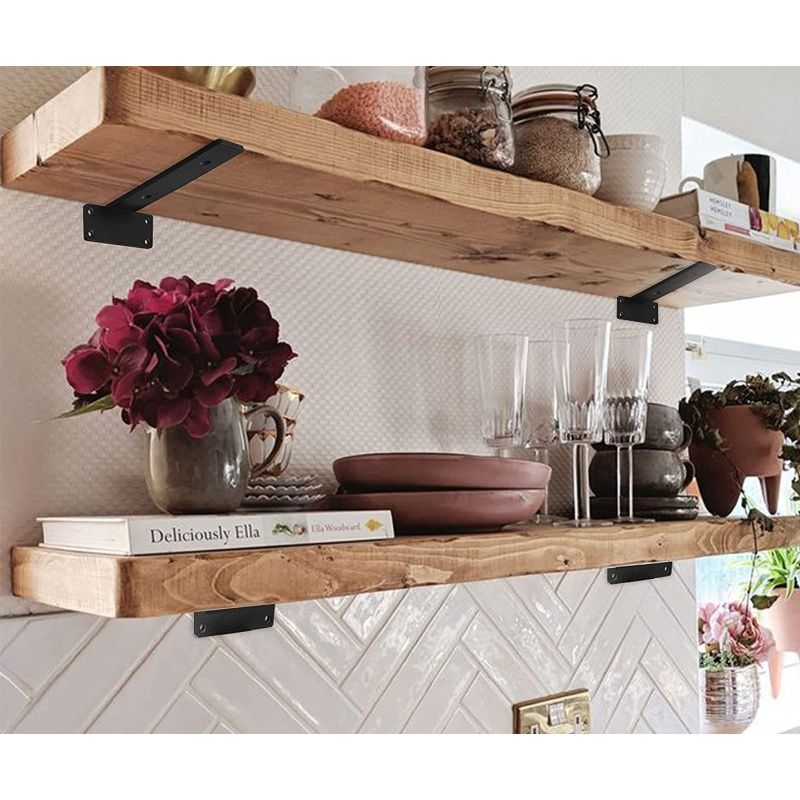 Black L Shelf Bracket Iron Shelf Brackets, Metal Shelf Bracket, Industrial Shelf Bracket, Modern Shelf Bracket, Brackets-20cm