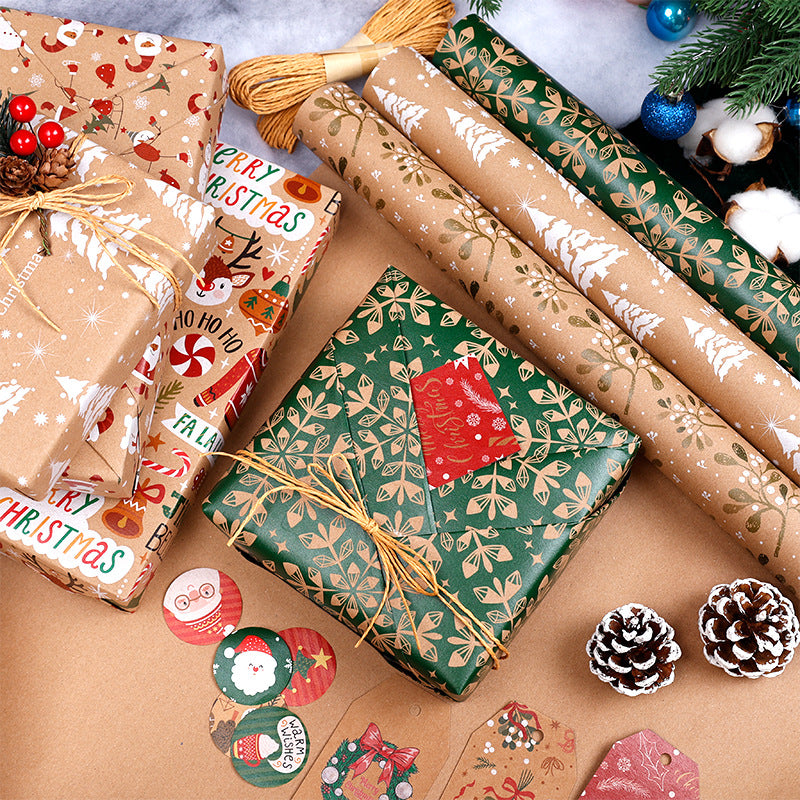 Christmas Gift Wrapping Paper - 6-Pack "Fireplace Sweet Dreams" Series (50x70cm)