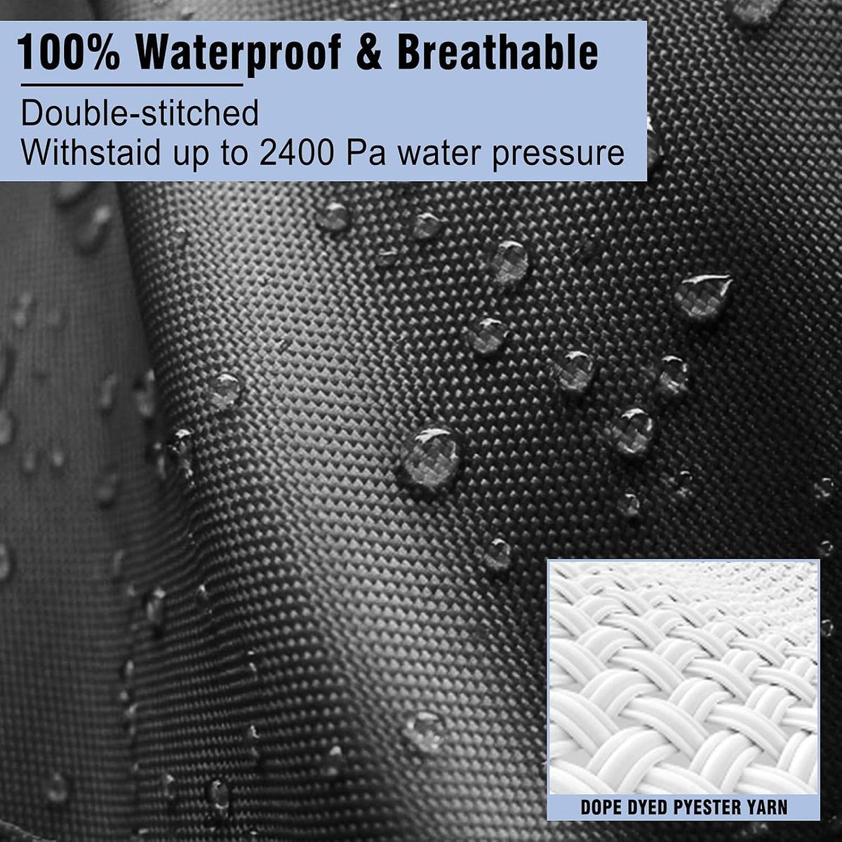 600D Heavy Duty Waterproof Wide Boat Cover, Silver, 25-27FT, 948*570cm
