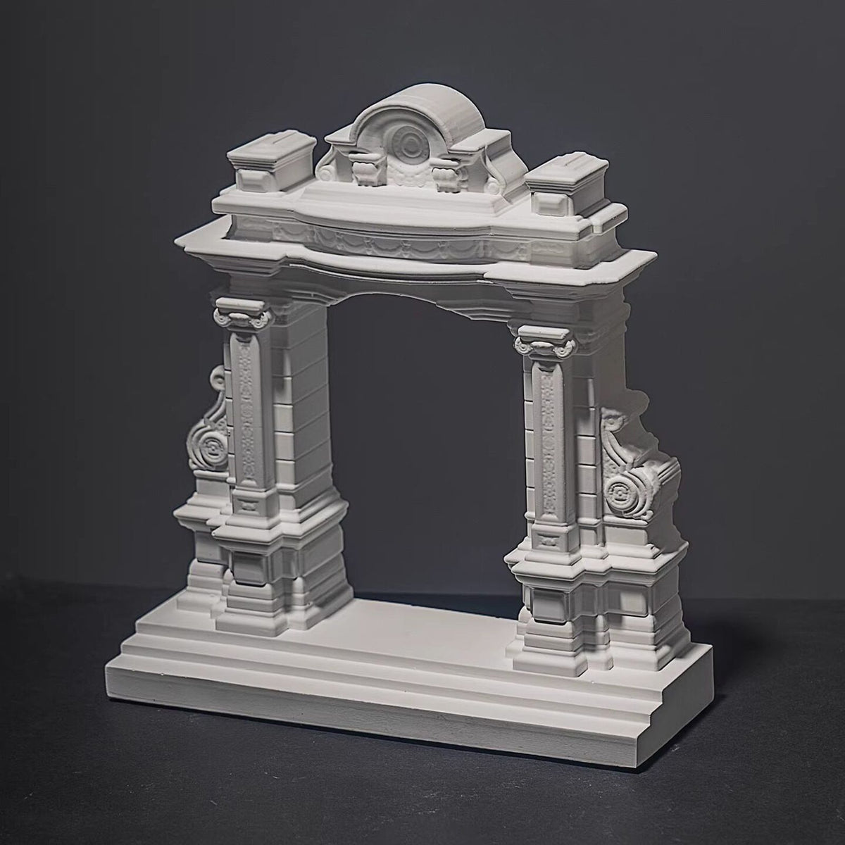 Miniature Roman Arch Model - Handcrafted Plaster Architectural Decor for Bookshelf, Desk & Home Display