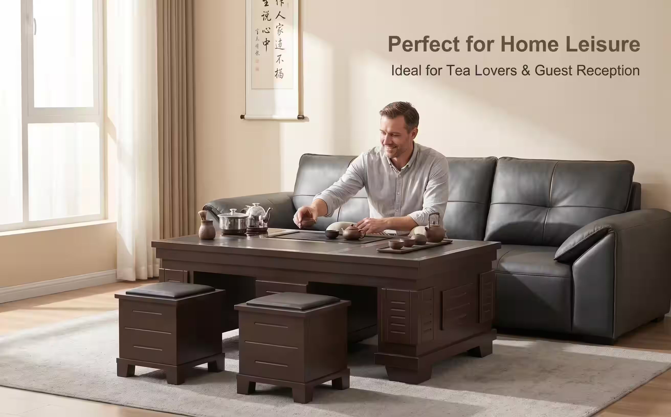 1.2m New Chinese Style Walnut Kung Fu Tea Table