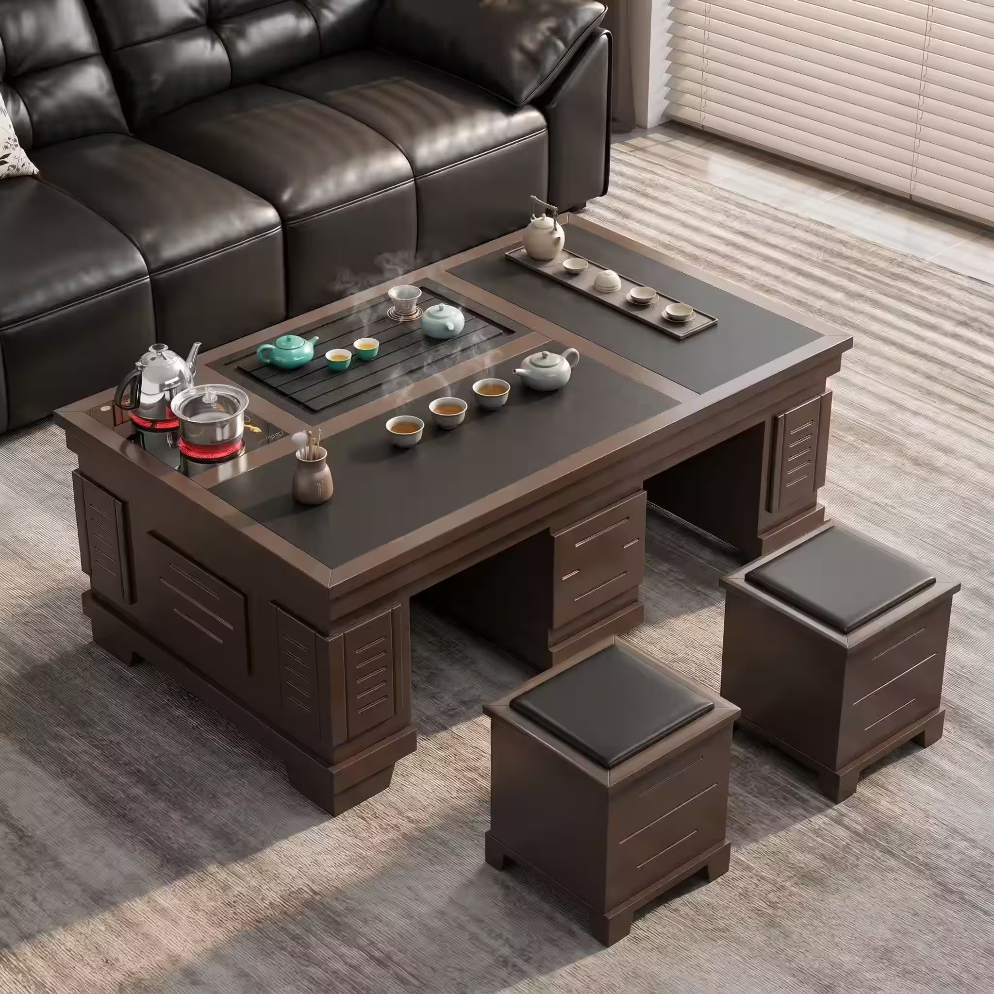 1.2m New Chinese Style Walnut Kung Fu Tea Table