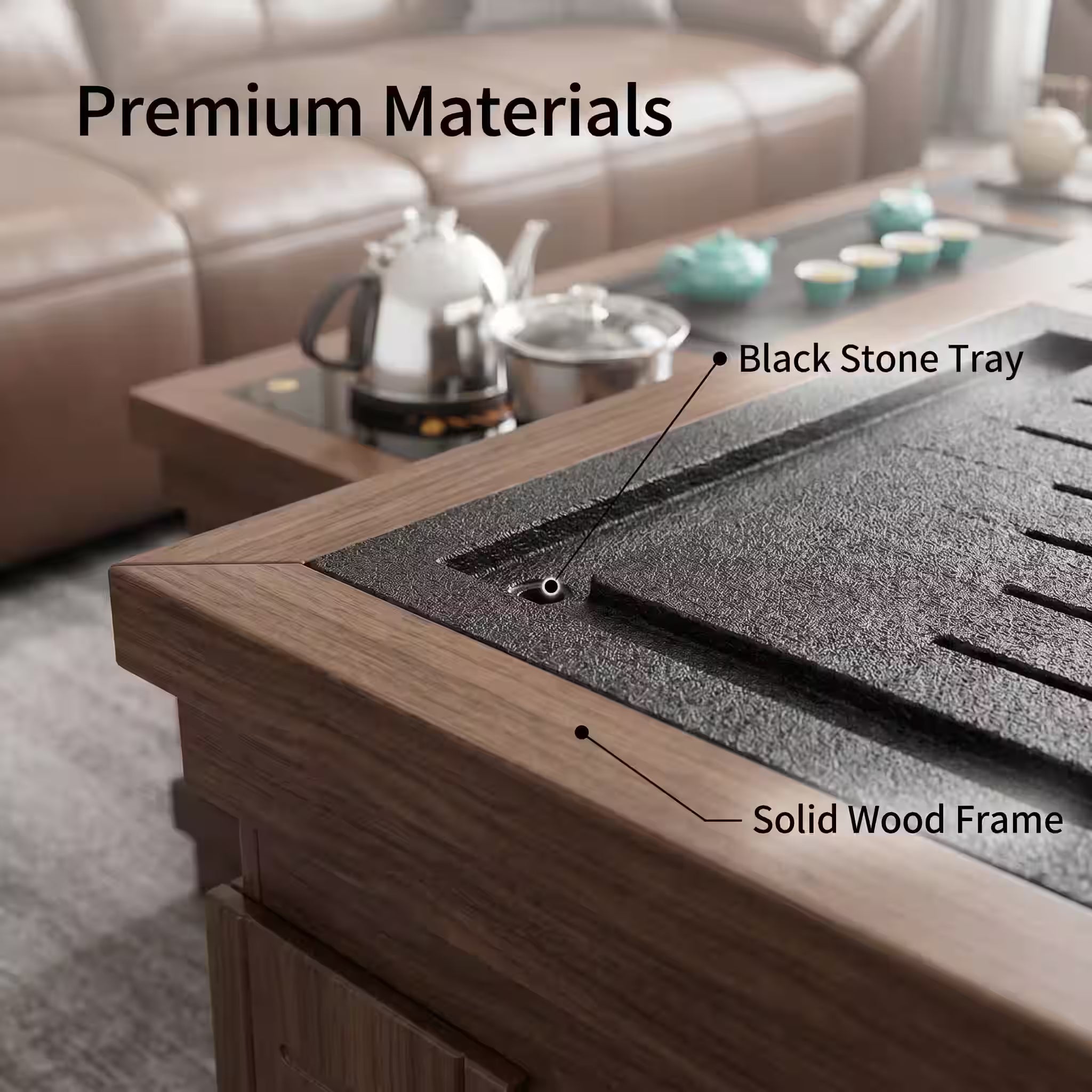 1.2m New Chinese Style Walnut Kung Fu Tea Table