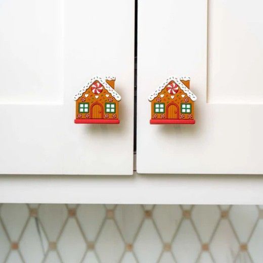 Christmas decorations-Candy door handle 19cm pair