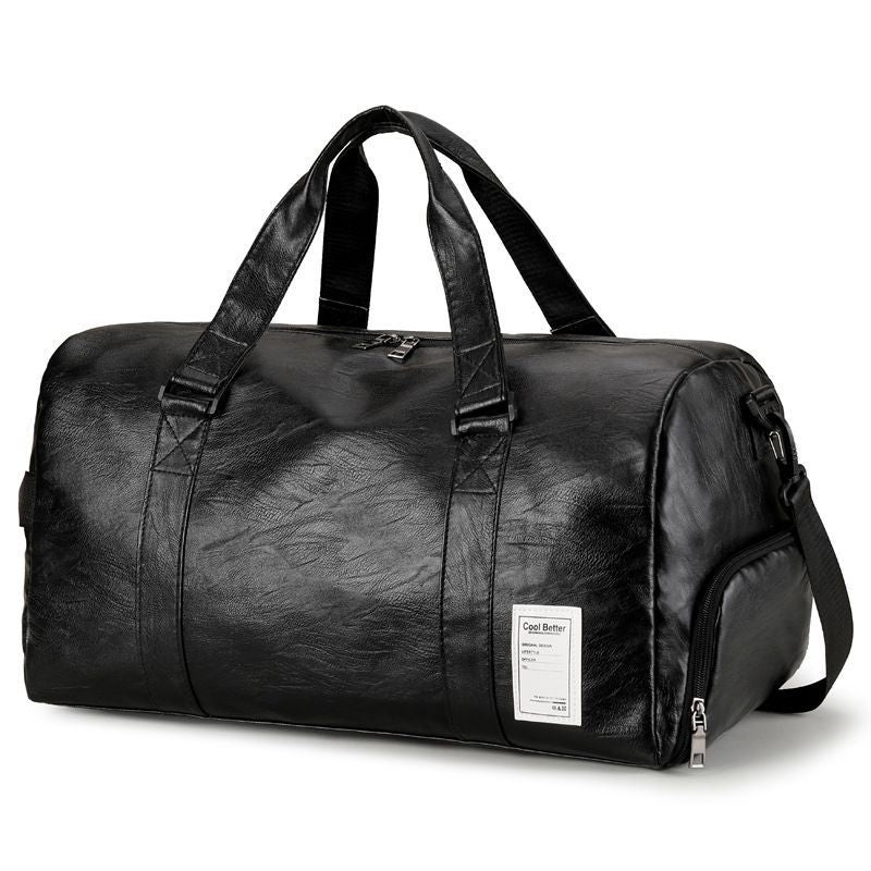 PULeatherTravelGymBagSmall-Black