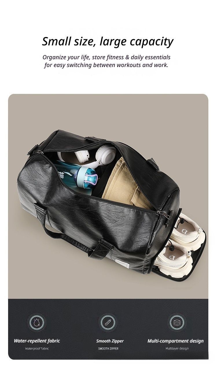 PULeatherTravelGymBagSmall-Black
