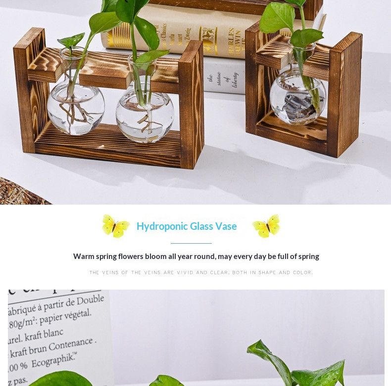 HydroponicWoodenFramewithSnap-On-Heart-ShapedSingleBottle