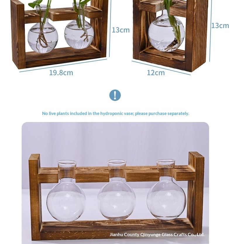 HydroponicWoodenFramewithSnap-On-Heart-ShapedSingleBottle