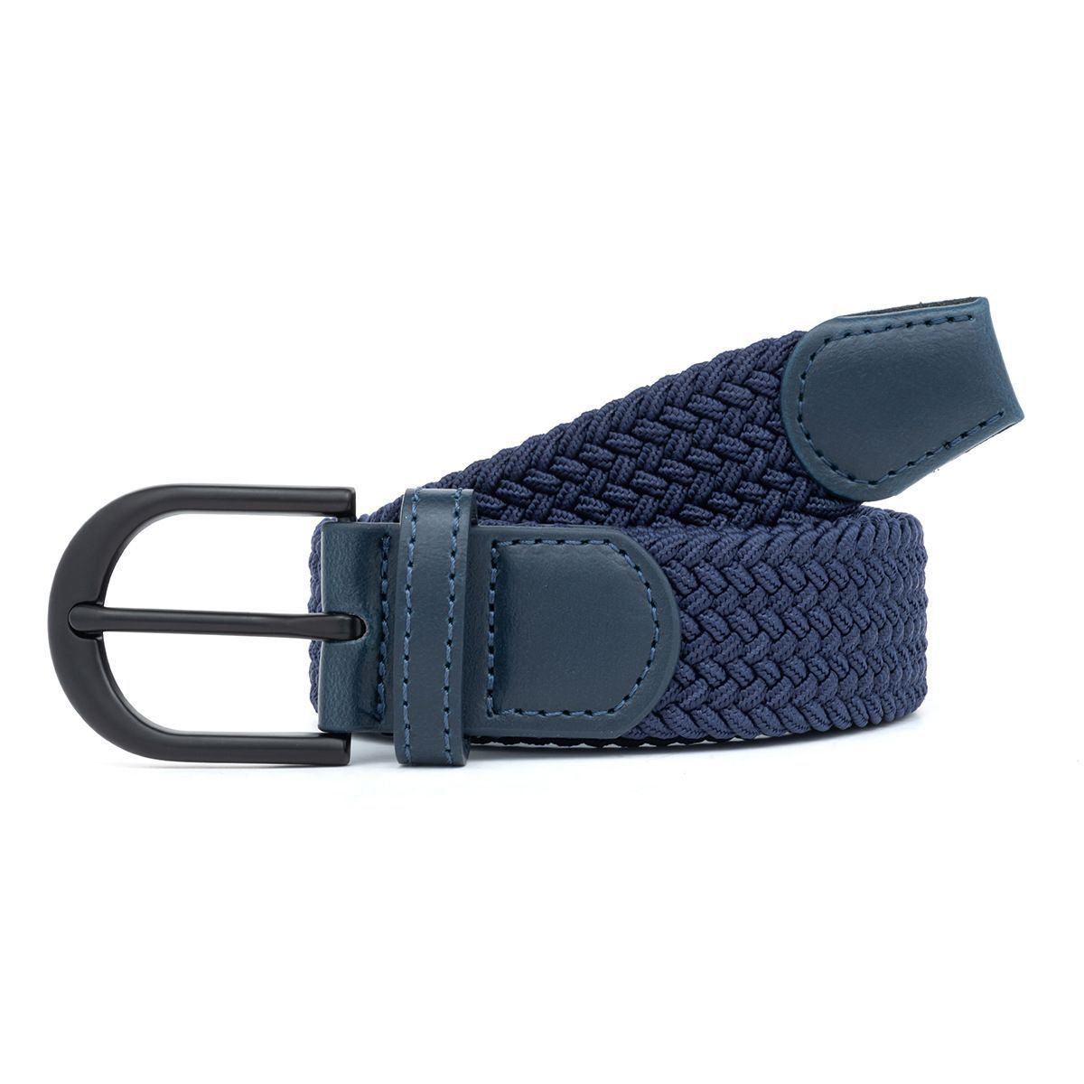 Men's Woven Belt Navy Blue 03