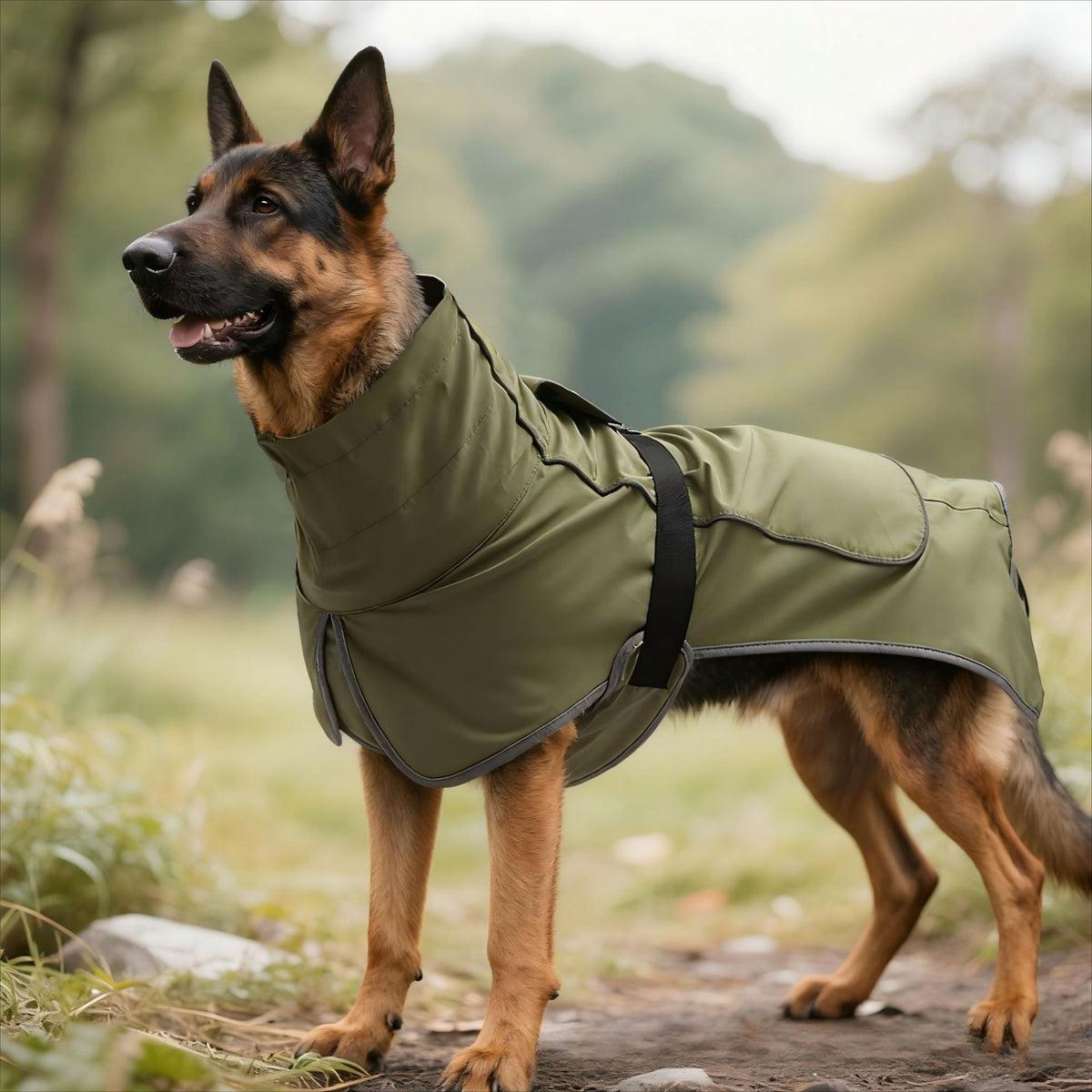 Winter Warm Pet Coat, Outdoor Cold Proof Dog Jacket-olive green