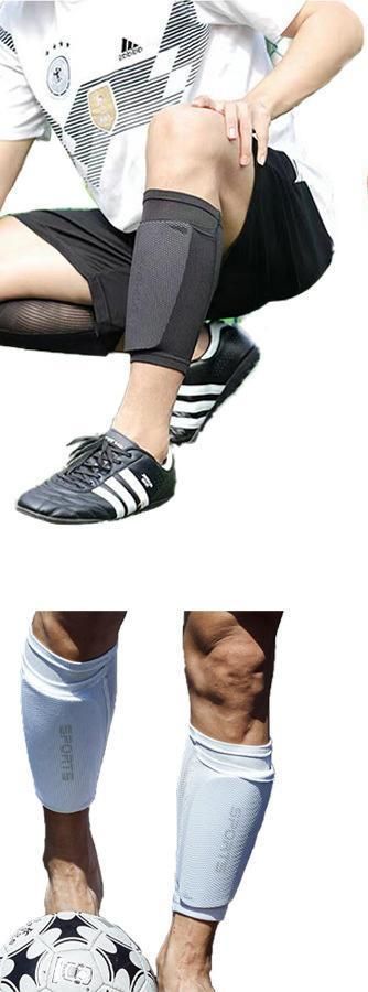2 Pairs Soccer Shin Guard Sock White Size L