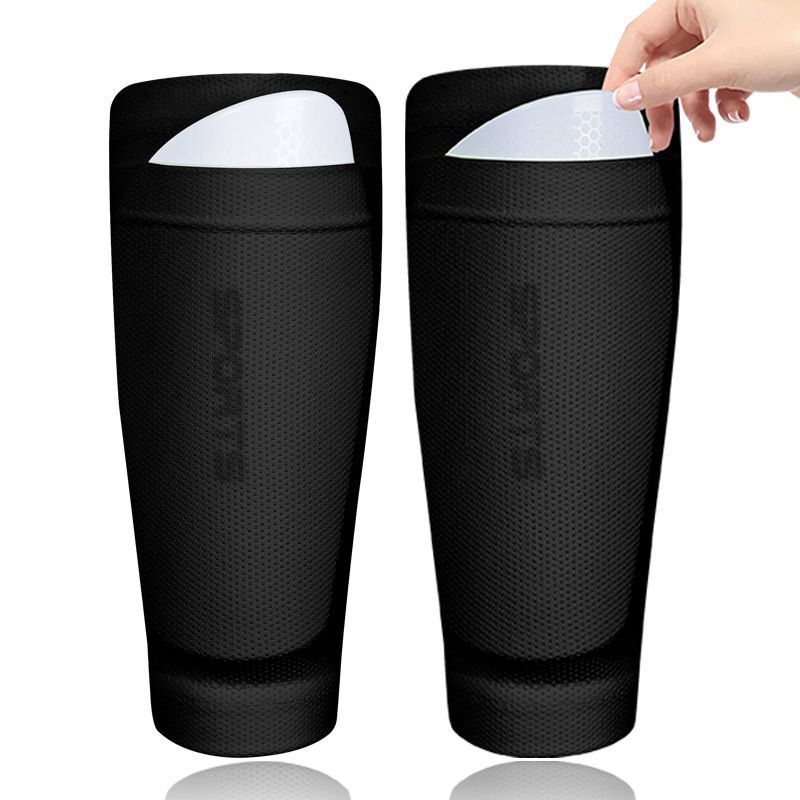2 Pairs Soccer Shin Guard Sock White Size L
