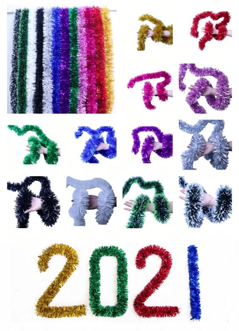 Thick Tinsel Garland 2M Party Decor Silver 5pcs