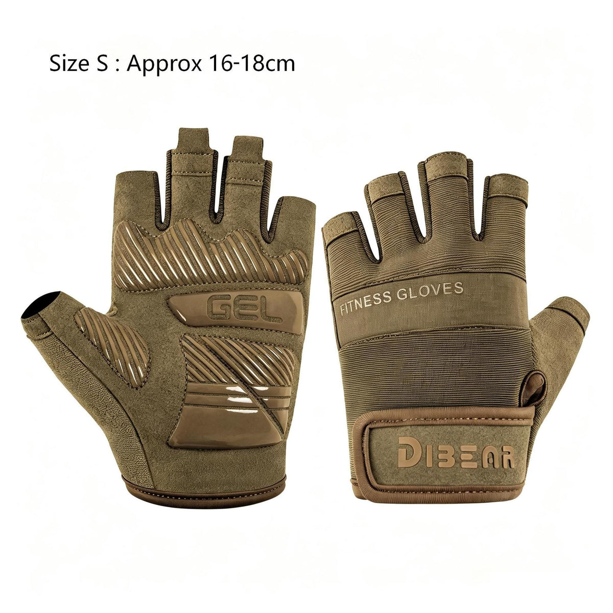 Fitness Protective Gloves, Army Green, Size S