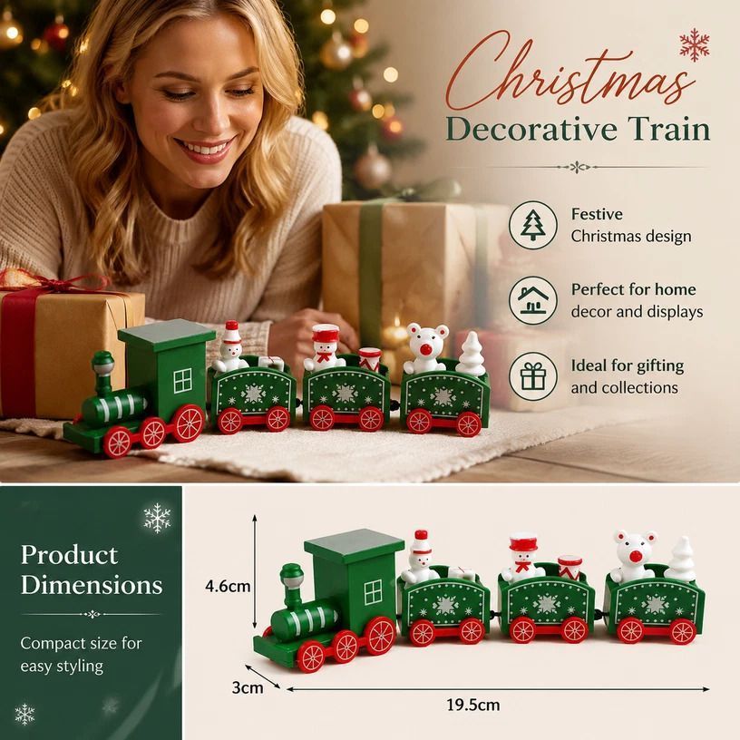 Pink Box Christmas Train Ornament 2 Pack, Cute Xmas Gift