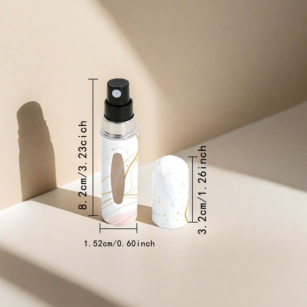 Sleek Obsidian Black 5ml Refillable Travel Mini Scent Bottle, Bottom Load Easy Pocket Refill Atomiser 3 Pack, Obsidian Black