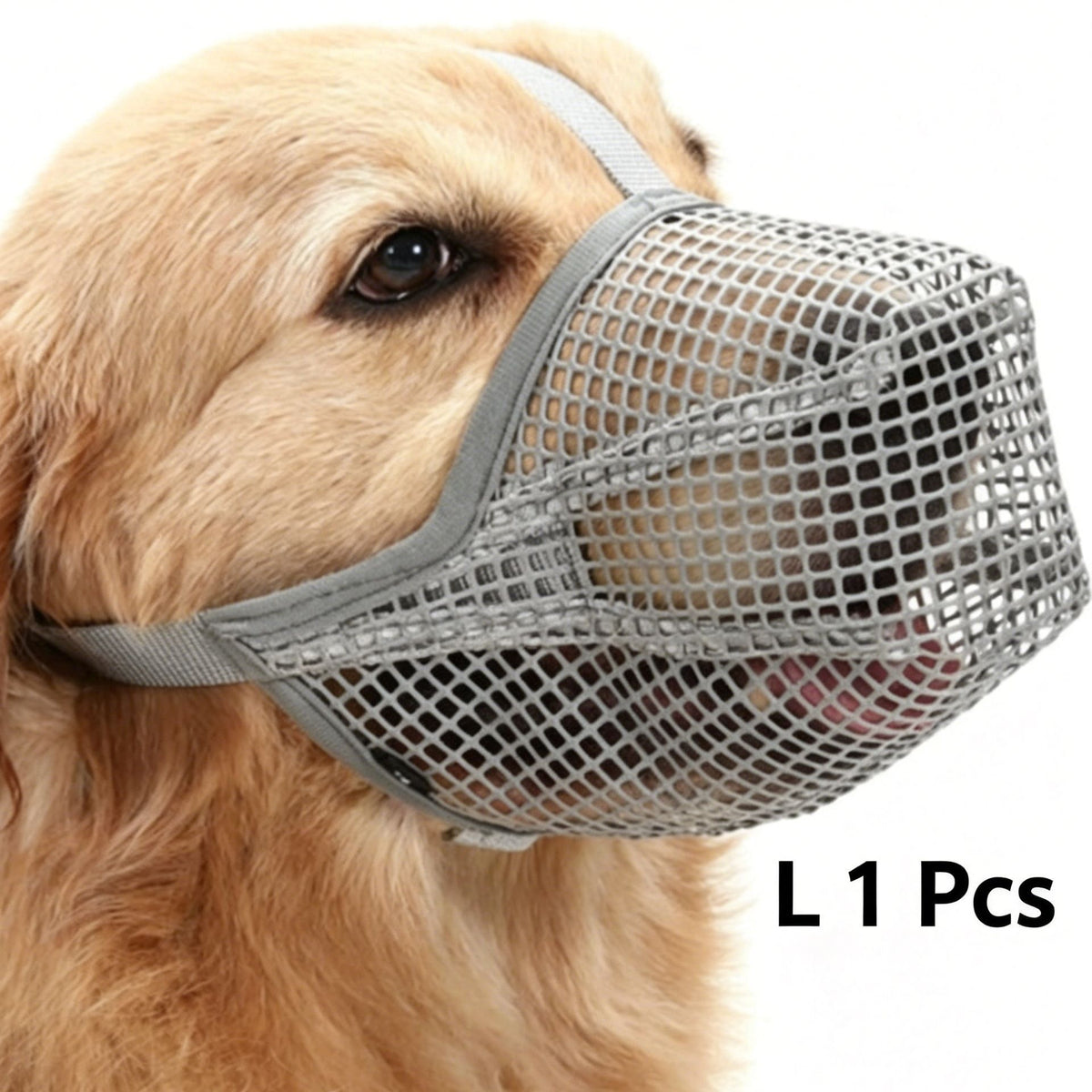 Grey Mesh Dog Muzzle L, Drinkable