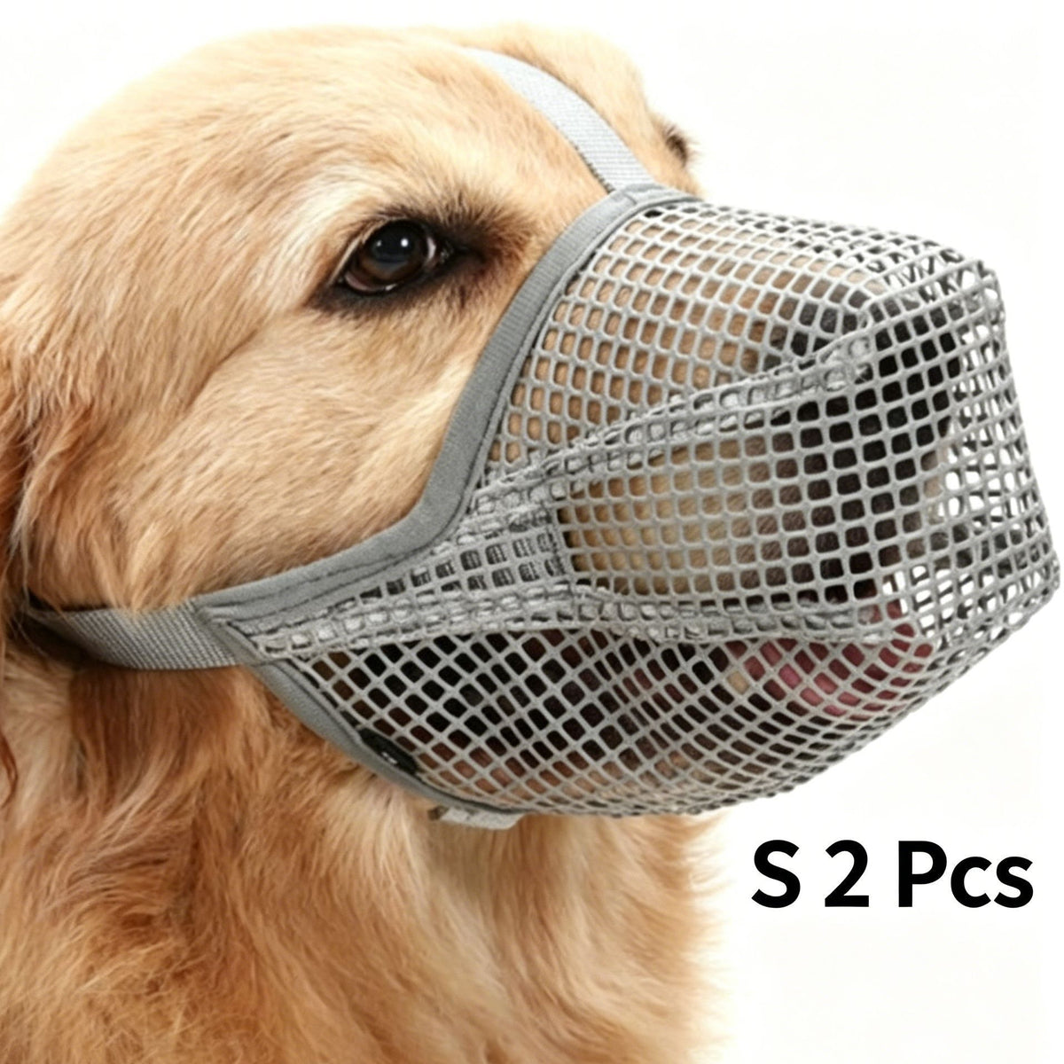 Grey Mesh Dog Muzzle S 2pcs, Drinkable