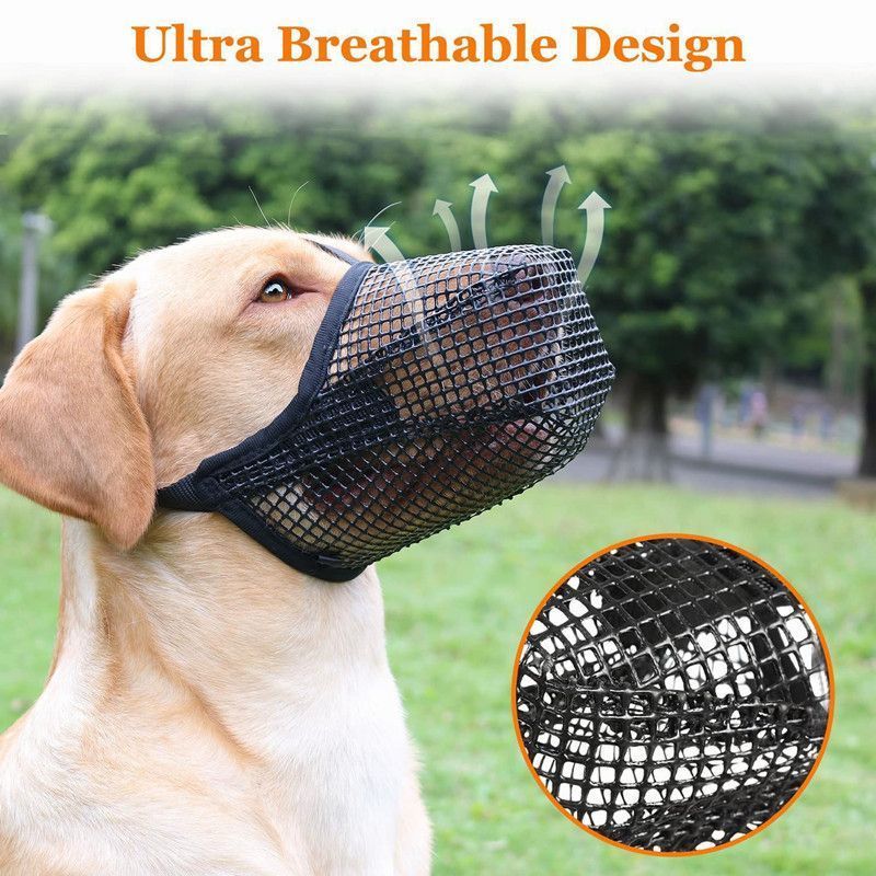Grey Mesh Dog Muzzle M 2pcs, Drinkable