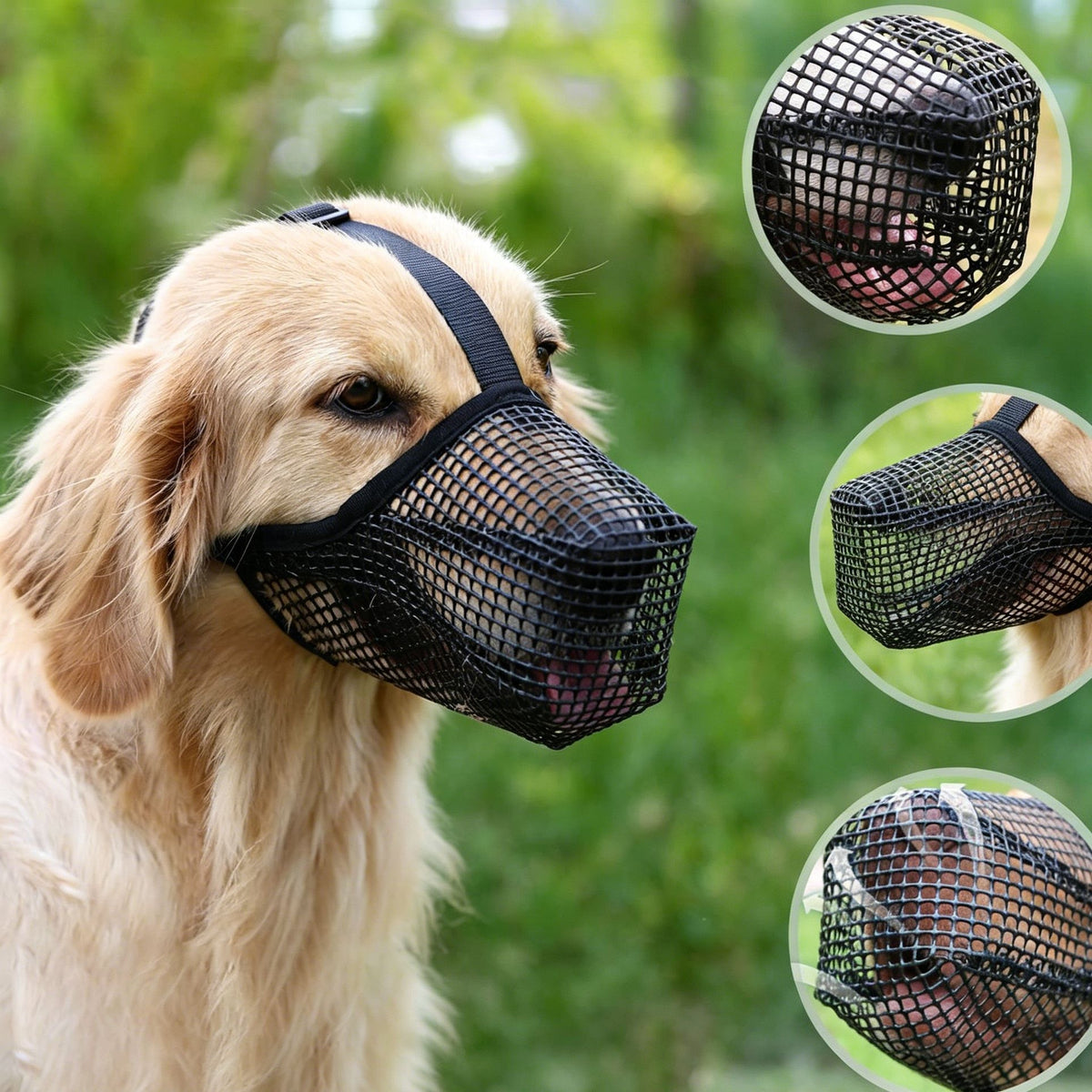 Grey Mesh Dog Muzzle M 2pcs, Drinkable