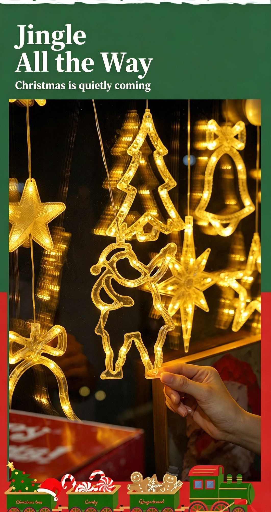 Colourful Five Point Star LED Suction Cup Curtain Lights 3 Pack, Battery Operated Christmas Window Decoration Lamp