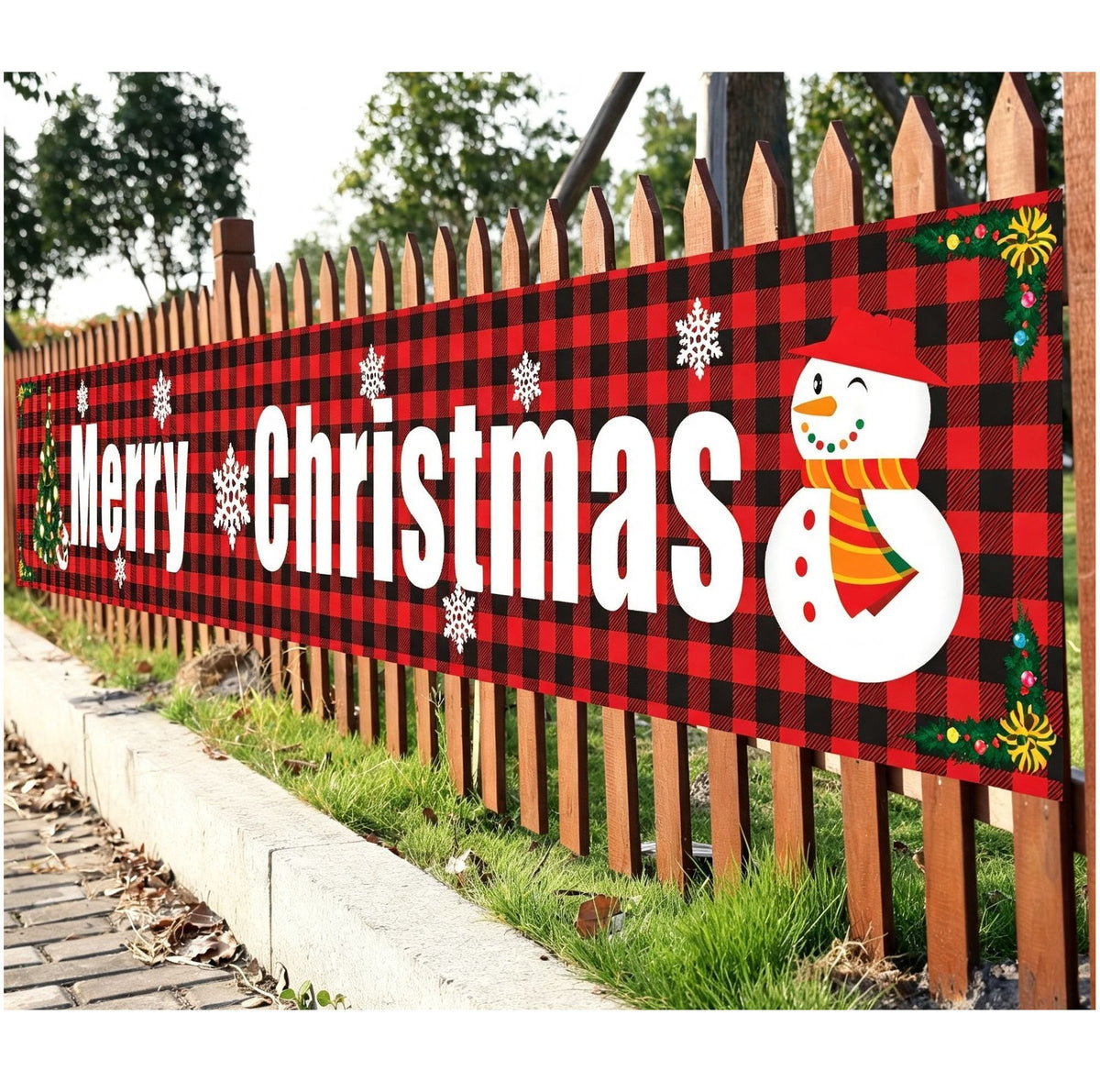 Xmas Holiday Fabric Party Banner, Christmas Background Flag, Perfect For Creating Warm Festive Atmosphere, Size 29648cm GZ03