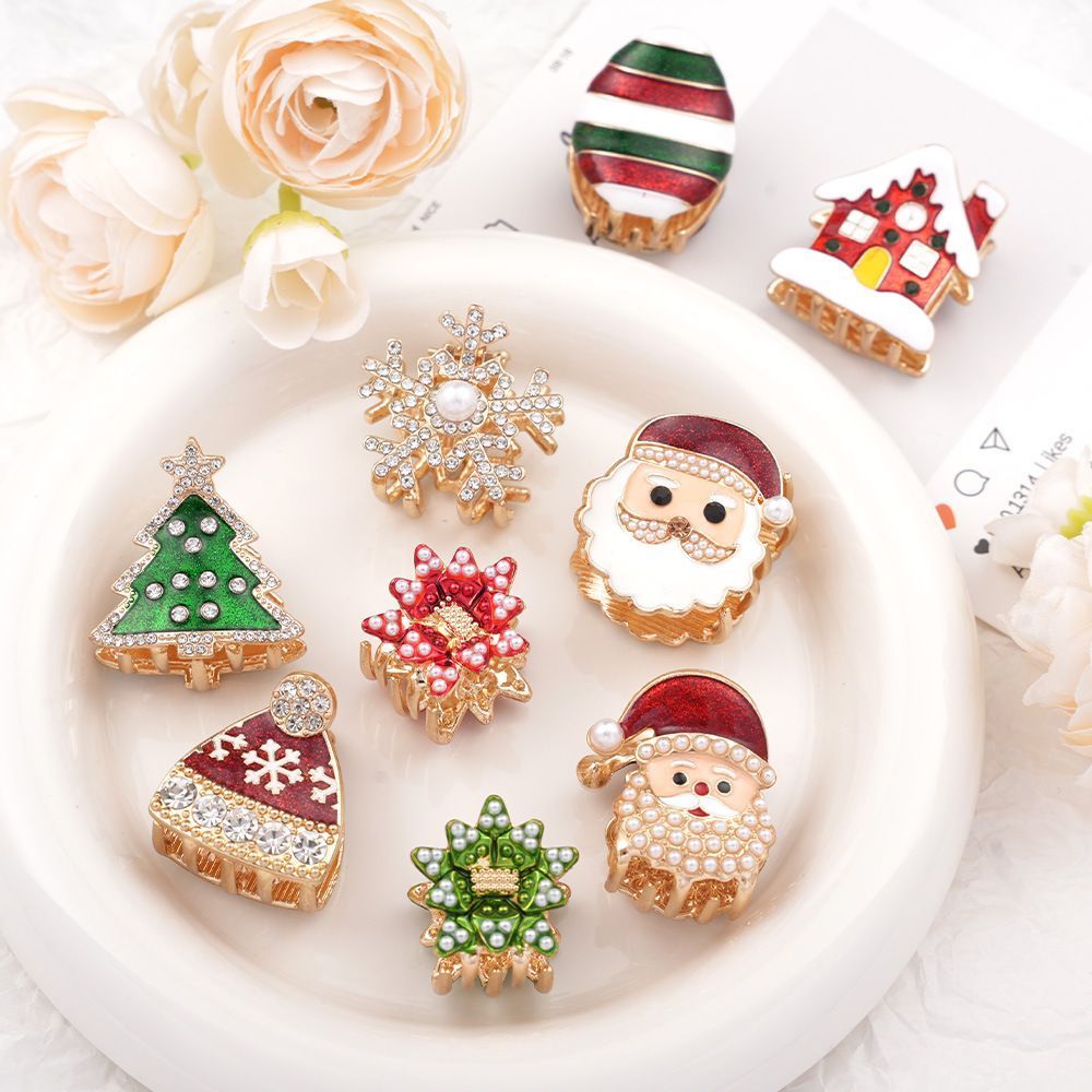 Cartoon Metal Shark Hair Clip, Christmas Tree Alloy Hair Claw, Xmas Party Women Hair Accessory
