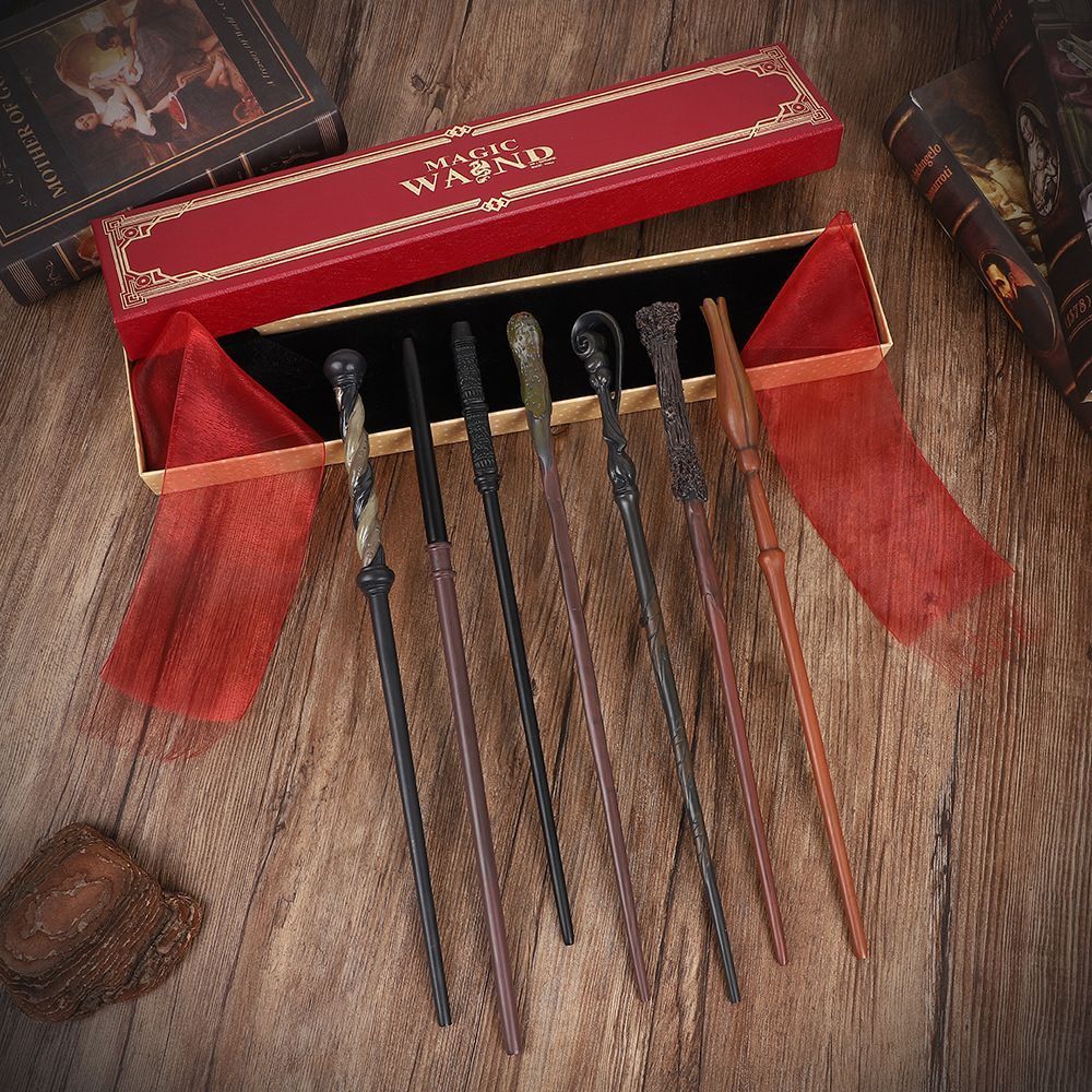 Exquisite Mysterious Cosplay Wand, Long Wear Resin, Christmas Costume Decoration, Style 26, Blue Gold Stamping Ribbon Gift Box