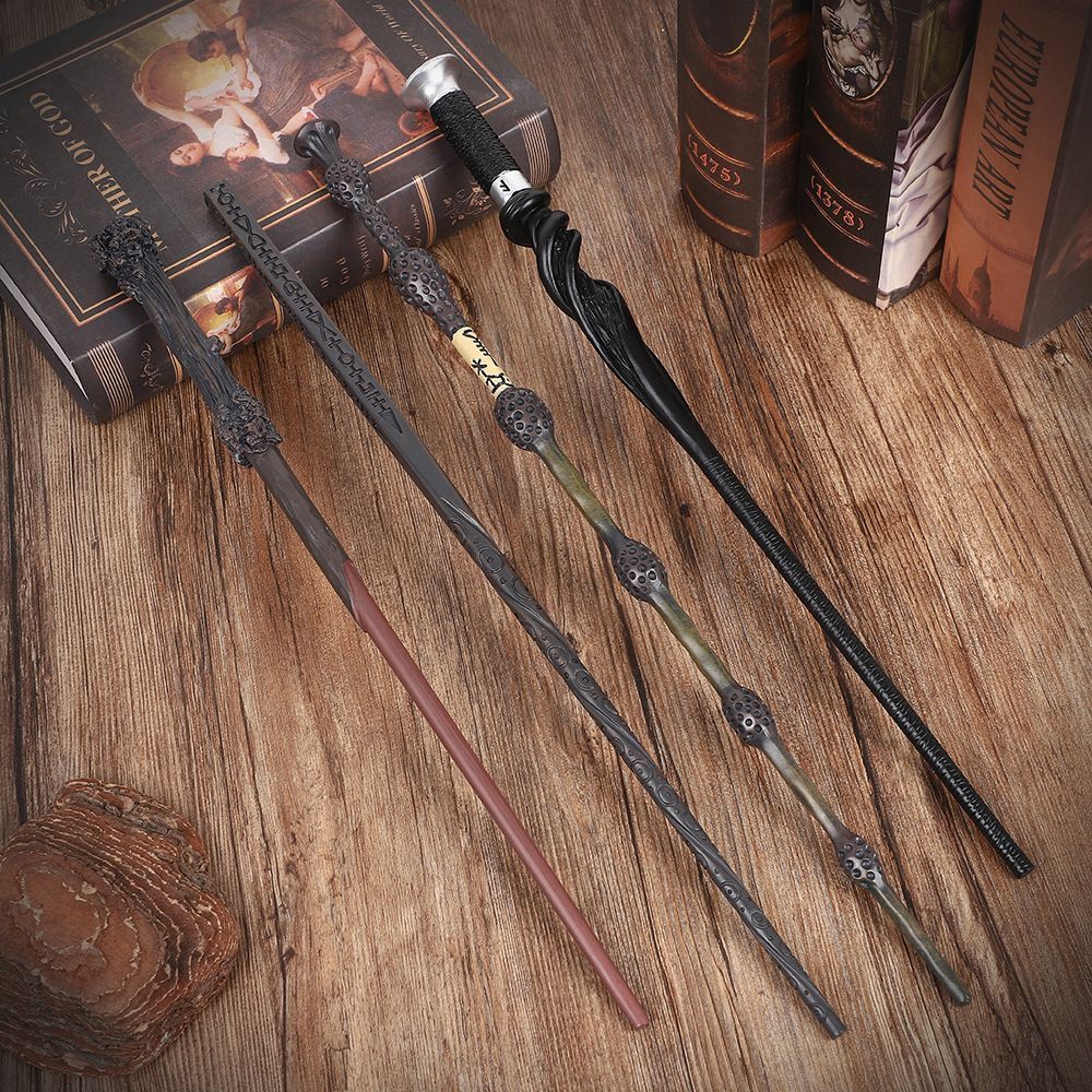 Exquisite Mysterious Cosplay Wand, Long Wear Resin, Christmas Costume Decoration, Style 26, Blue Gold Stamping Ribbon Gift Box
