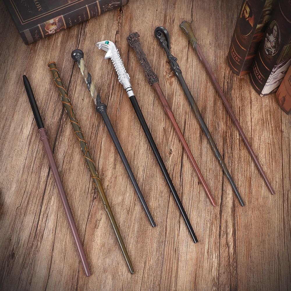 Exquisite Mysterious Cosplay Wand, Long Wear Resin, Christmas Costume Decoration, Style 26, Blue Gold Stamping Ribbon Gift Box