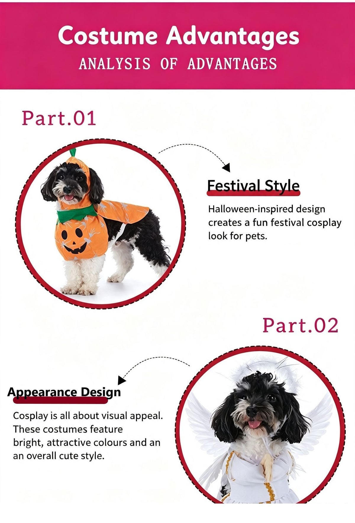 Themed Gathering Decor Outfit For Pets, Holiday Dress-up Accessory for Halloween Christmas Events, Size L