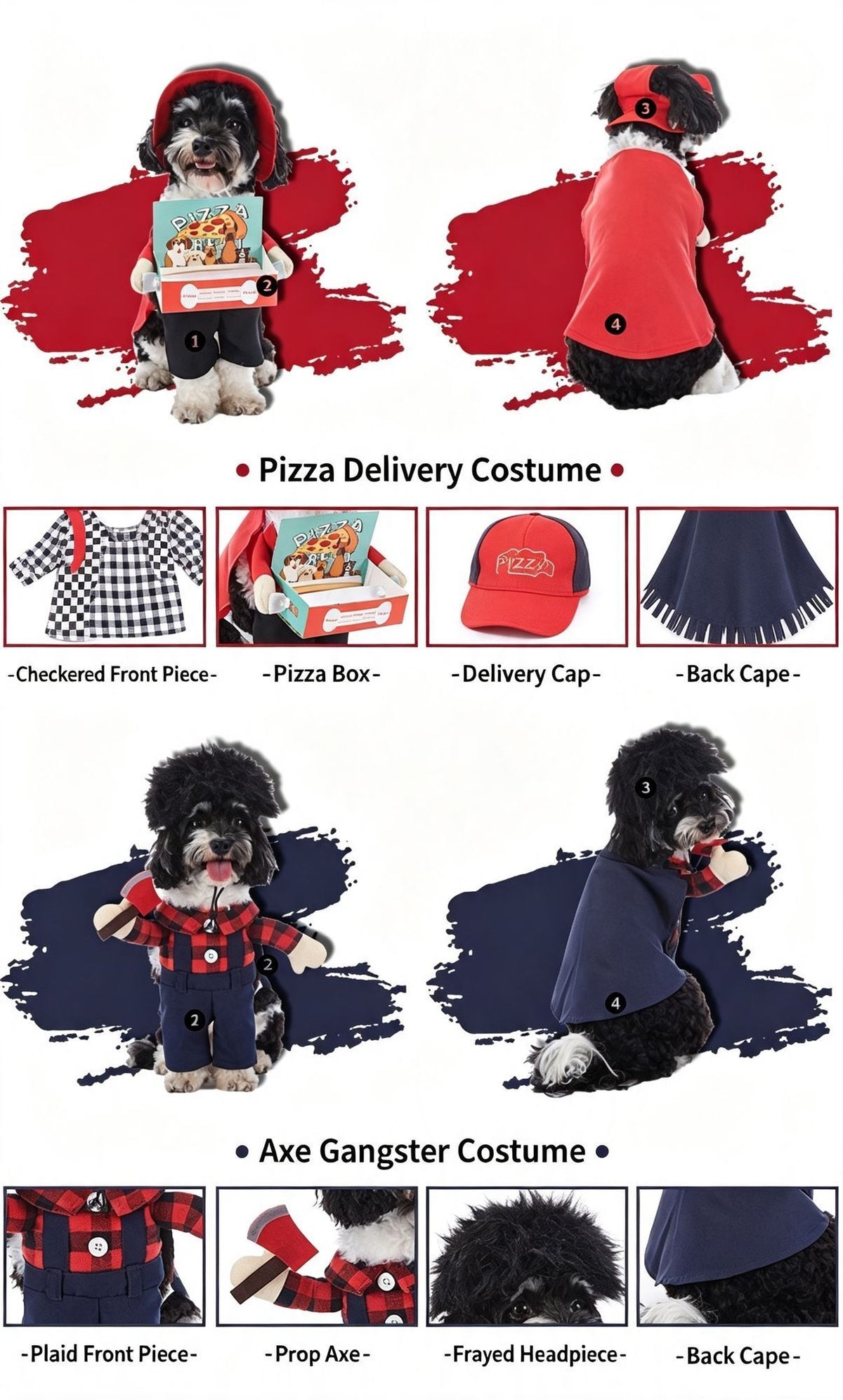 Themed Family Gathering Accessory For Cats & Dogs, Holiday Dress-up Decor for Halloween Christmas Events, Size M