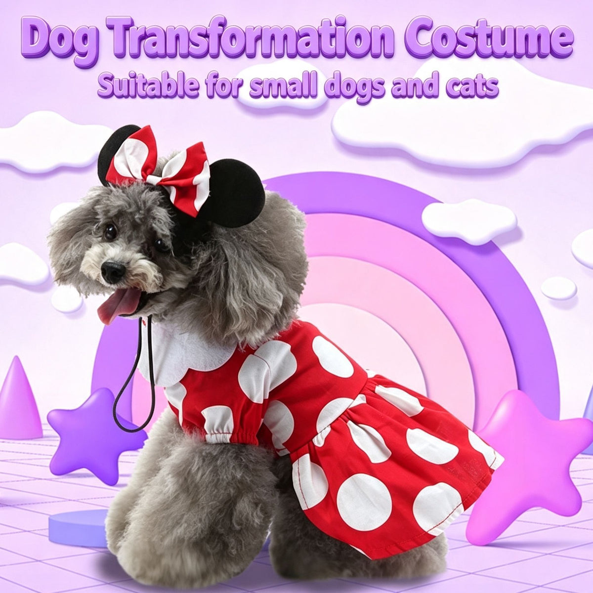 S Size Meadow Sprout Pet Costume, Fancy Dress for Halloween & Christmas, Lightweight for 2-3 kg Dogs and Cats
