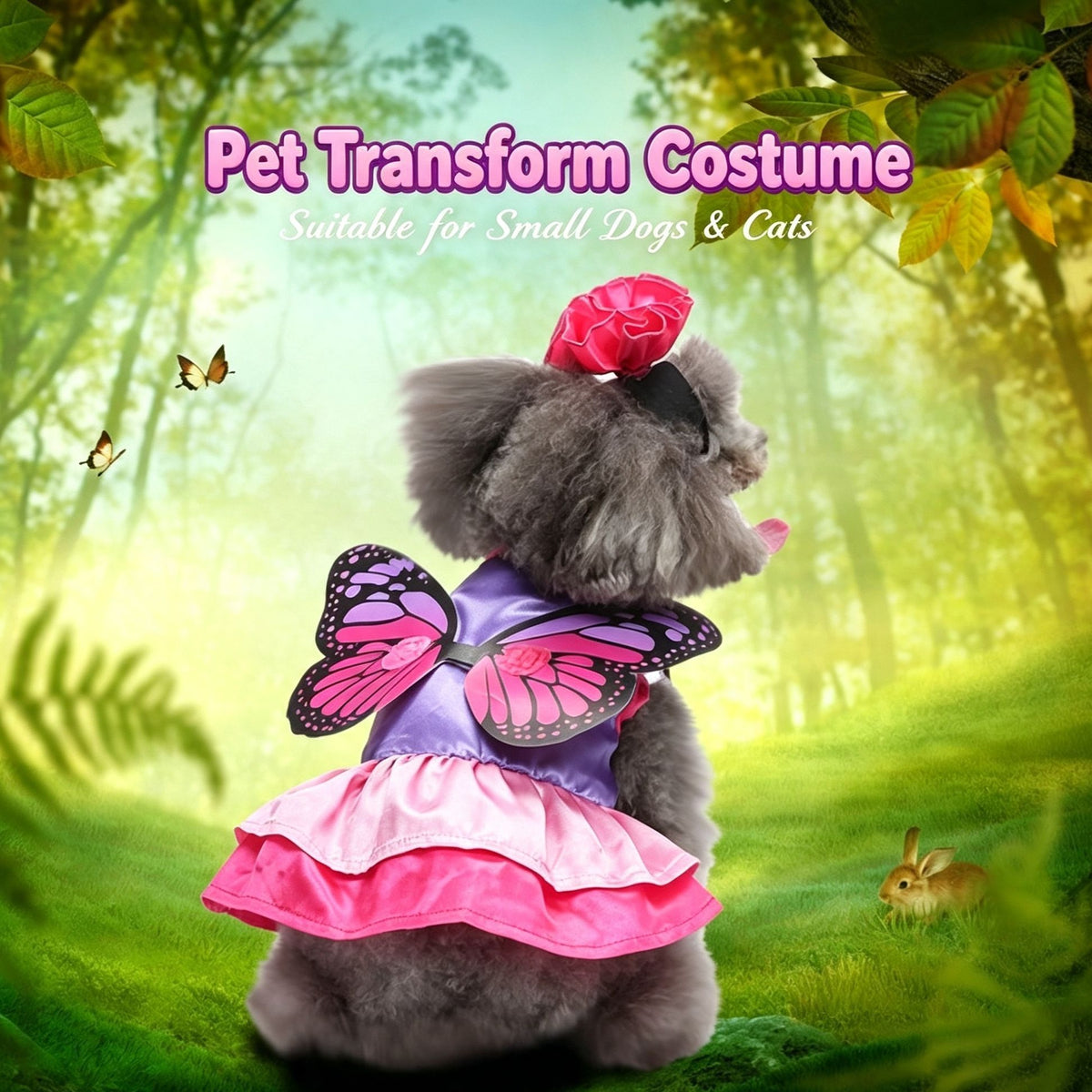 S Size Meadow Sprout Pet Costume, Fancy Dress for Halloween & Christmas, Lightweight for 2-3 kg Dogs and Cats