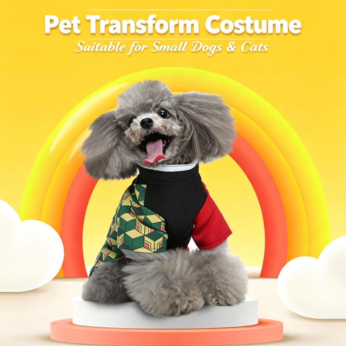 S Size Meadow Sprout Pet Costume, Fancy Dress for Halloween & Christmas, Lightweight for 2-3 kg Dogs and Cats