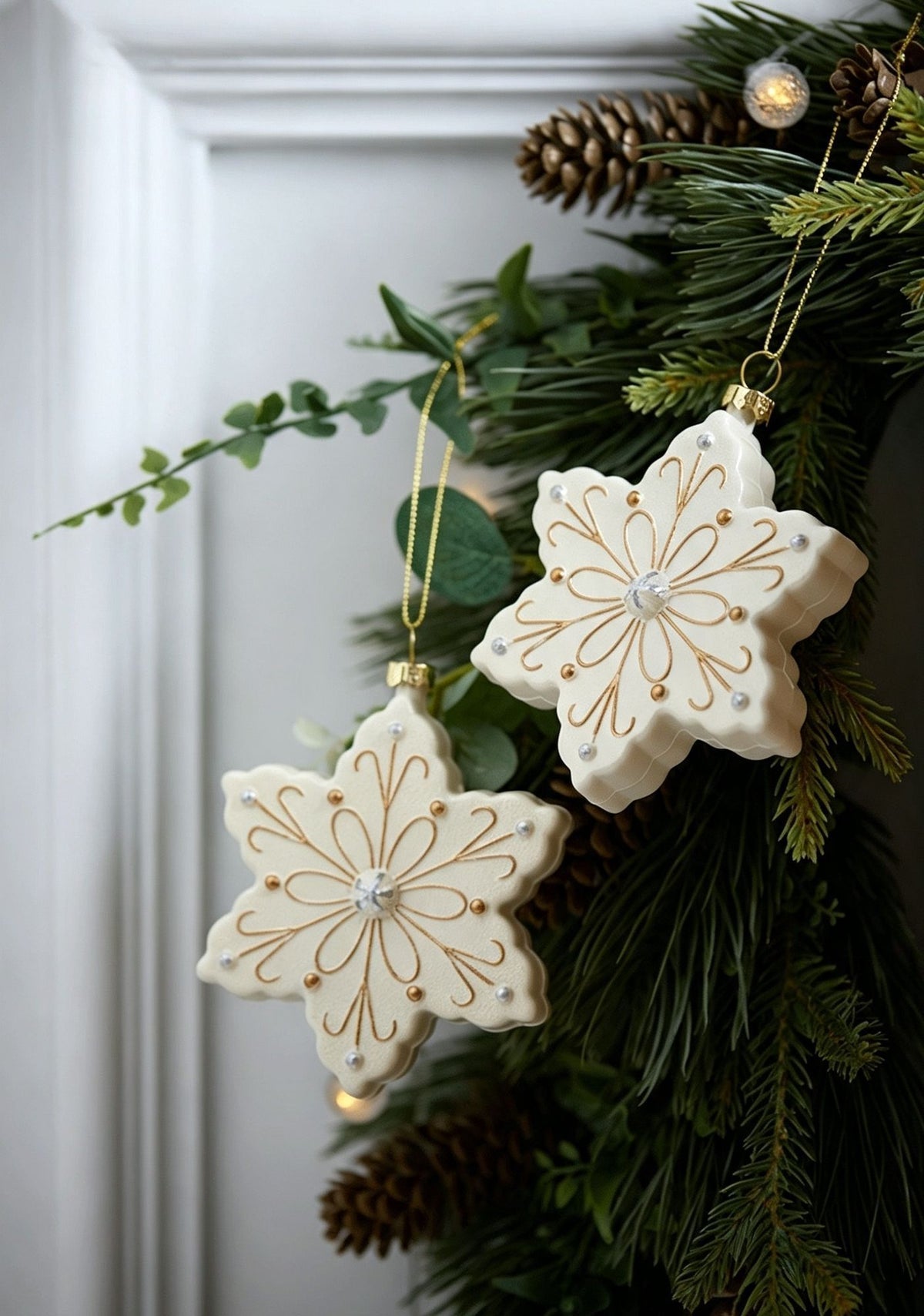 Creative Hanging Ornaments for Christmas & Halloween, Wreath Snowflake Tree Pendants, Scene Layout Party Decor, Nutcracker Shaped Hanging Decor