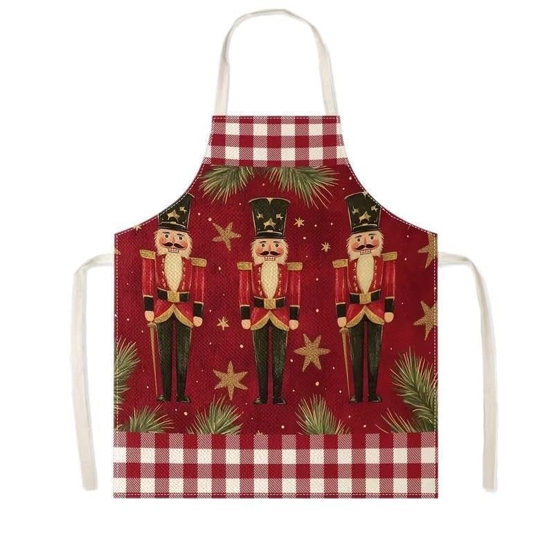 Vintage Christmas & Halloween Apron, 56x45 cm Heavy Cotton Linen, sturdy and durable, standard fit, great for adding retro charm to your holiday cooking.